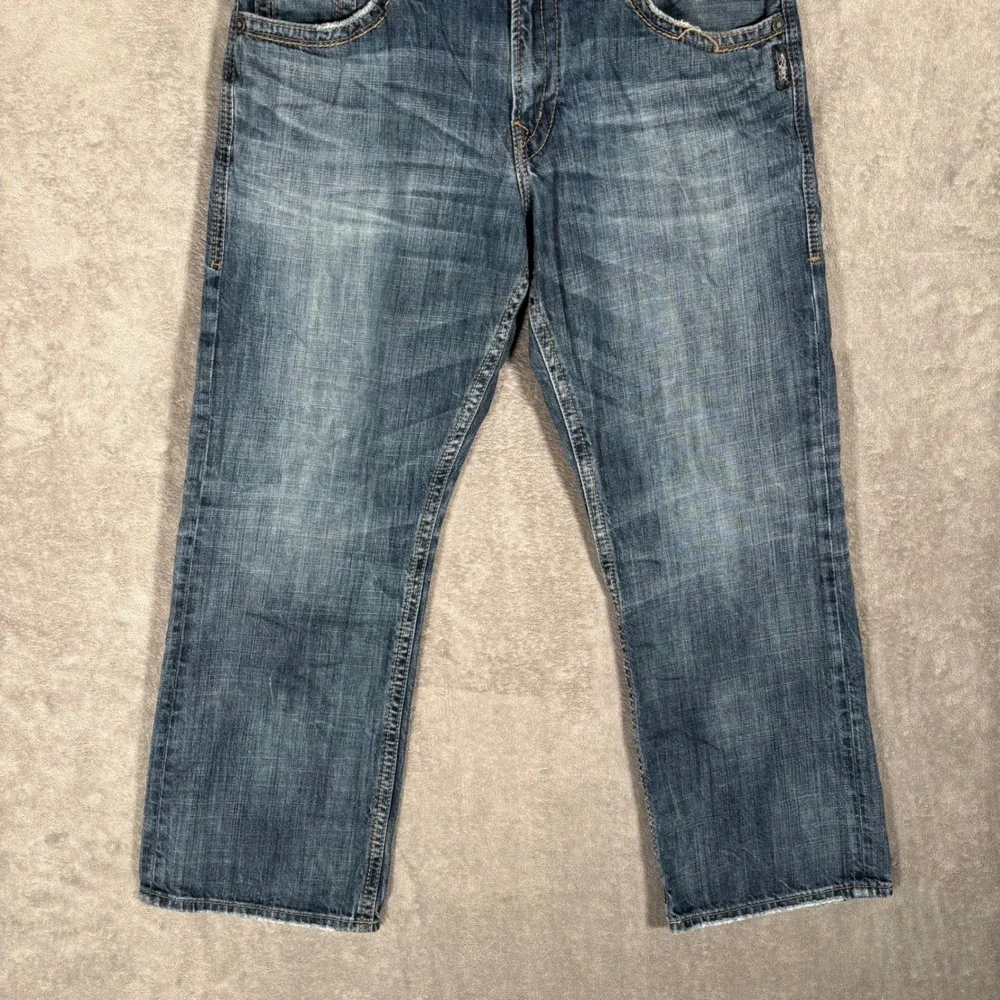 Silver Jeans Co Gordie Jeans‎ Mens Fit 34x28 Loose Fit Straight Leg Blue Denim
